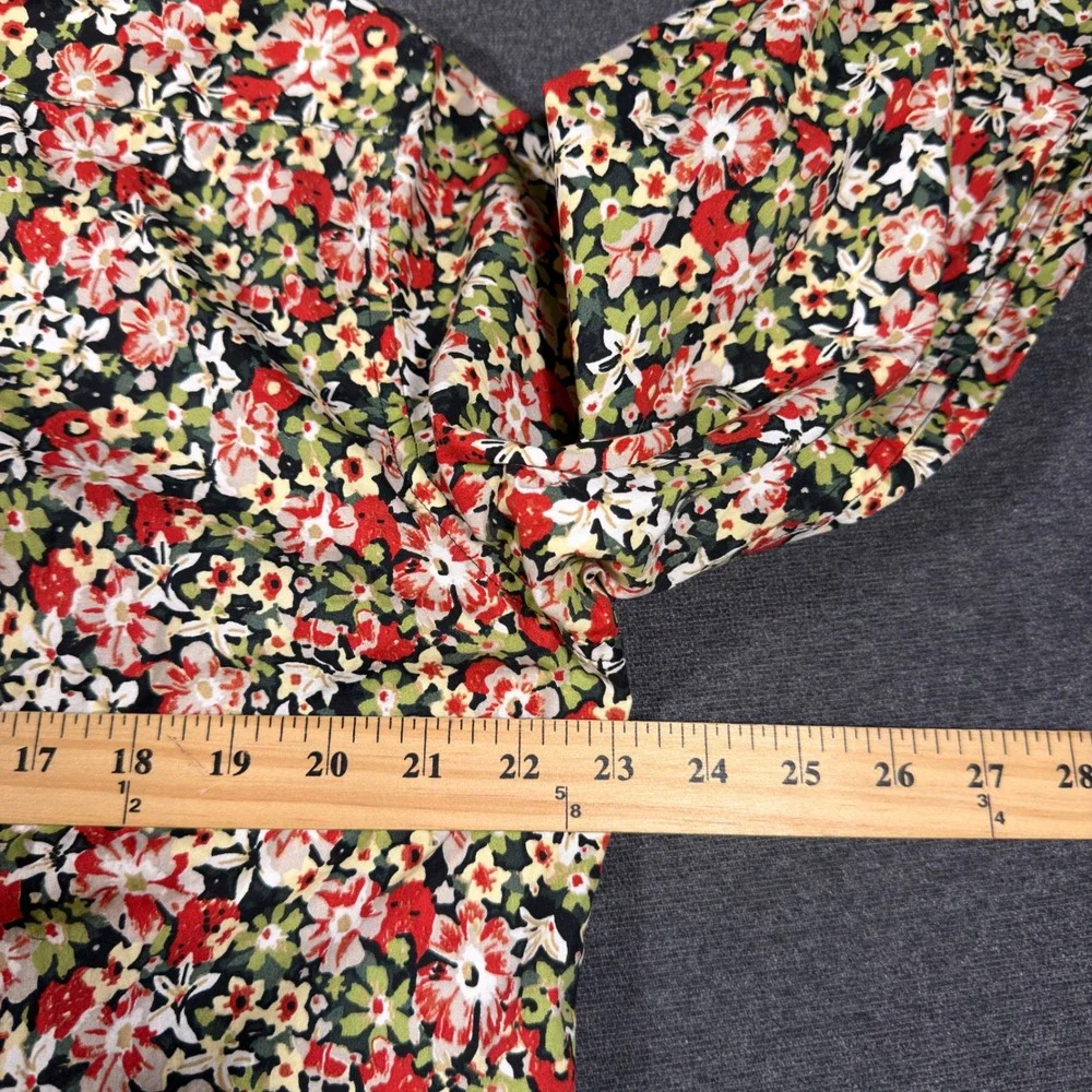 J. Crew Secret Wash Shirt Mens Large Multicolor Slim Floral Organic Cotton L/S
